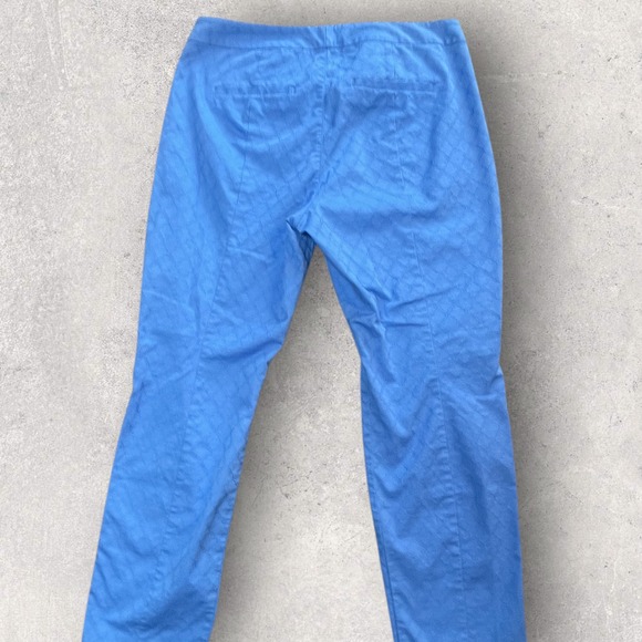 Lilly Pulitzer Blue Jacquard Quatrefoil Ankle Pants Size 14 Slim Stretch NWOT - Picture 7 of 7